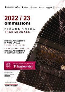 Ammissioni Corso di Fisarmonica Tradizionale 2022-2023 Conservatorio Tchaikovsky