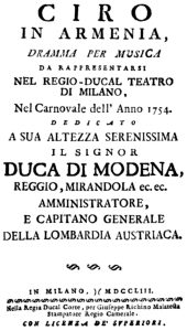 Ciro in Armenia (frontespizio)
