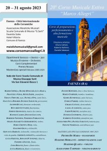 Corso di Perfezionamento Musicale "Marco Allegri" - XX edizione