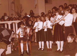 Ottobre 1975 - saggio presso la chiesa di San Flaviano di Villa Musone